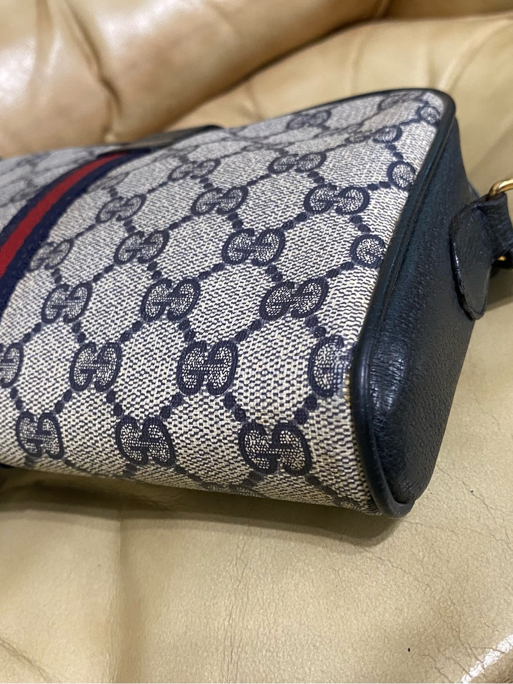 Gucci Vintage Crossbody Small Bag GG Web Stripe Authentic - Picture 7 of 16